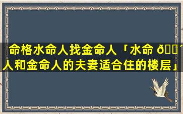 命格水命人找金命人「水命 🌴 人和金命人的夫妻适合住的楼层」